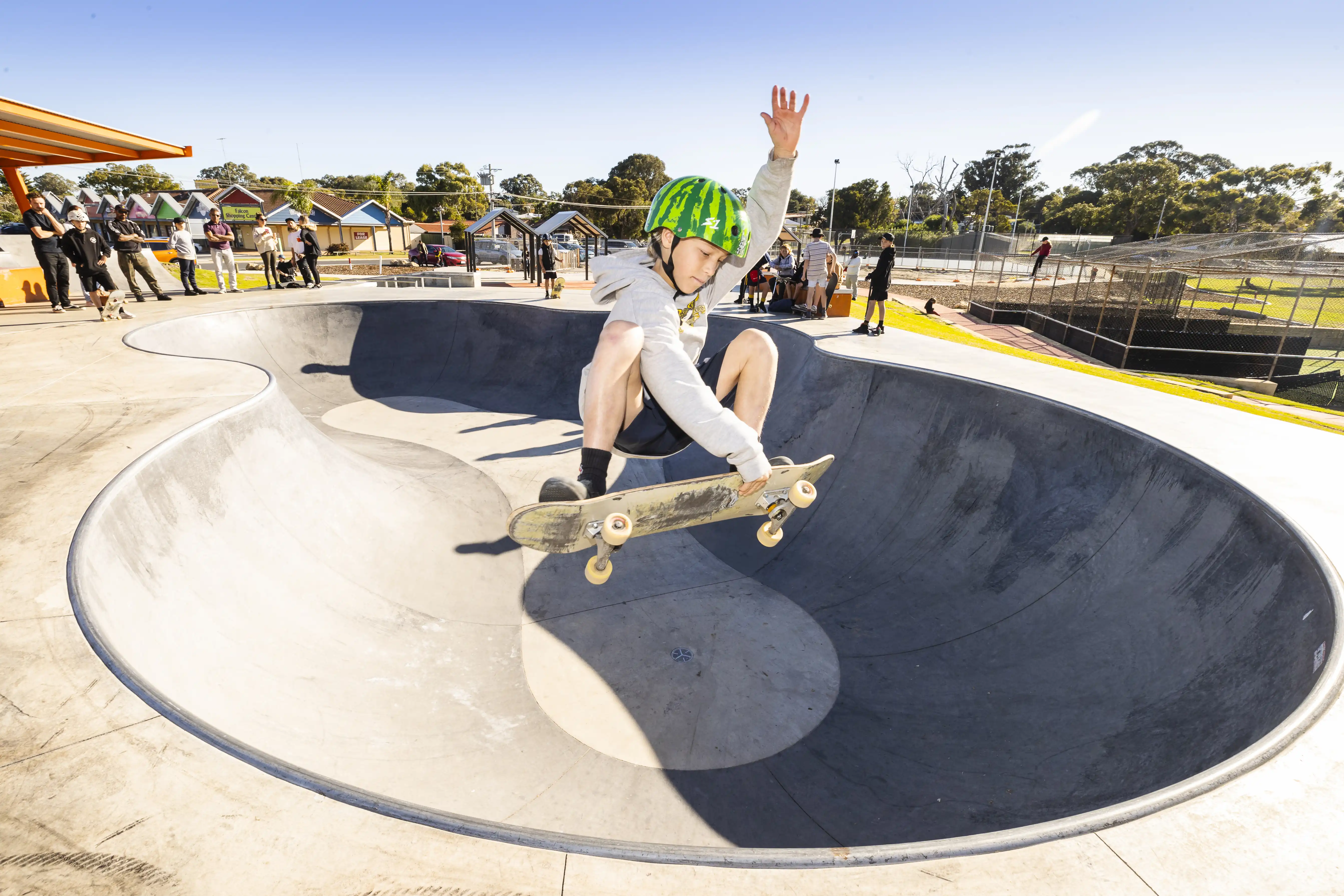 person skating at skatepark